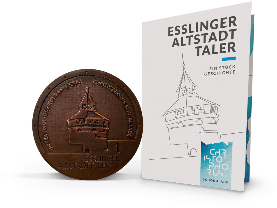 Christophorus Esslinger Altstadttaler. Feinste Schokolade